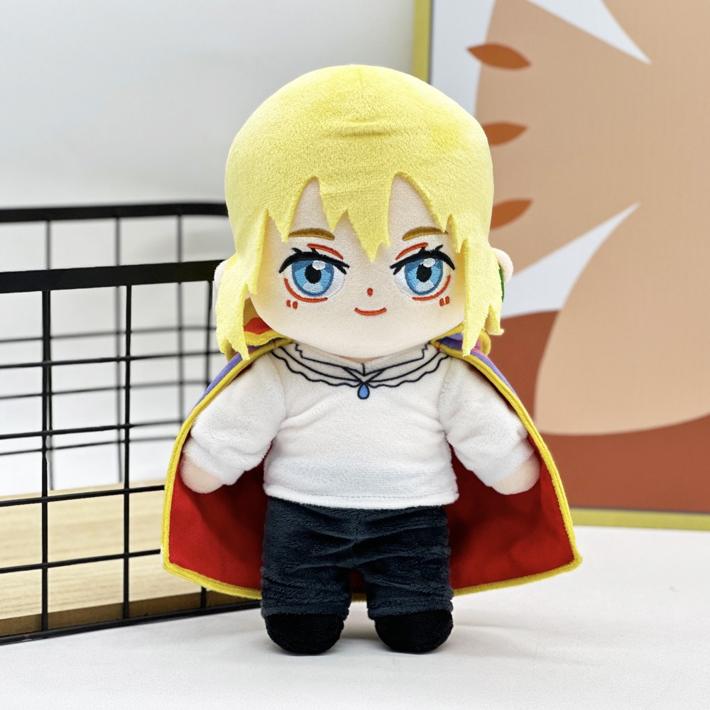 Good Selling  26cm Japanese Cartoon Howl's Moving Castle  Plush Doll Stuffed Toy Yellow Hair Red Cape Plush Toy Plushie 13