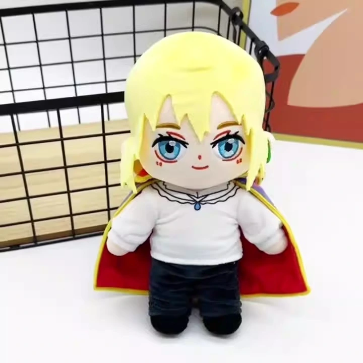 Good Selling  26cm Japanese Cartoon Howl's Moving Castle  Plush Doll Stuffed Toy Yellow Hair Red Cape Plush Toy Plushie 1