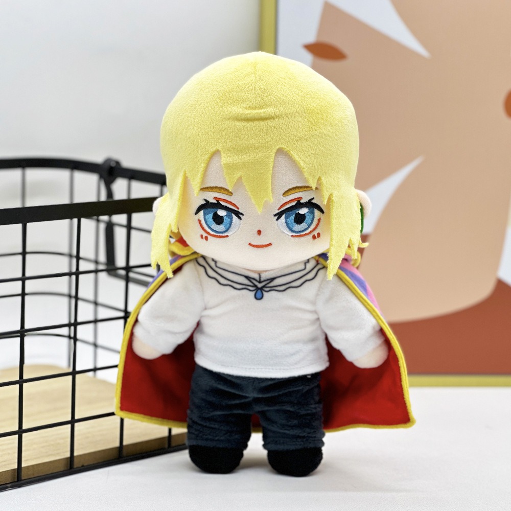 Good Selling  26cm Japanese Cartoon Howl's Moving Castle  Plush Doll Stuffed Toy Yellow Hair Red Cape Plush Toy Plushie 15
