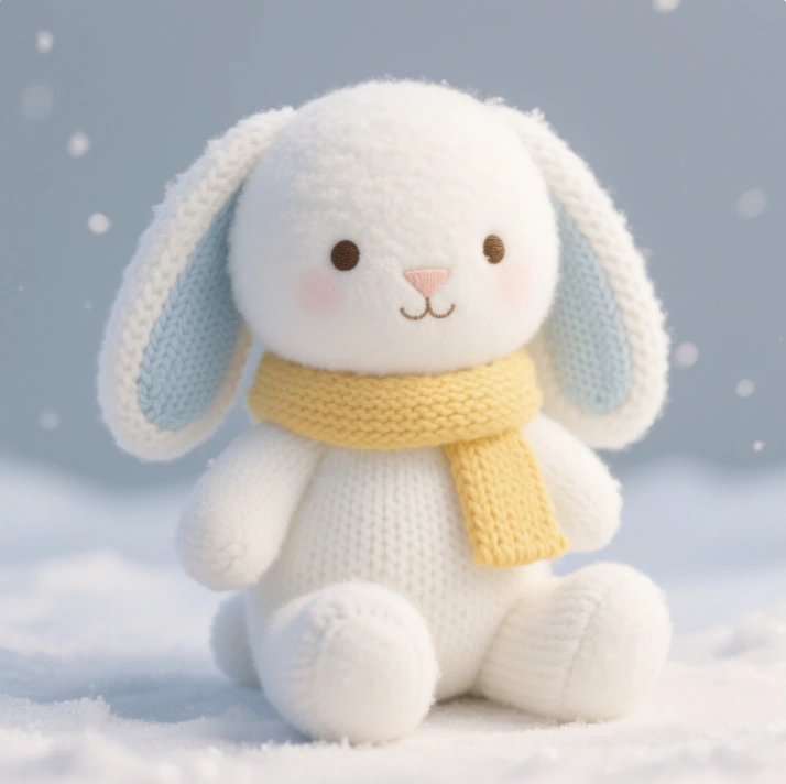 Colección de tendencias de diseño creativo de juguete de peluche de conejo de punto, regalo de compañía para niños, decoración cálida para el hogar 1