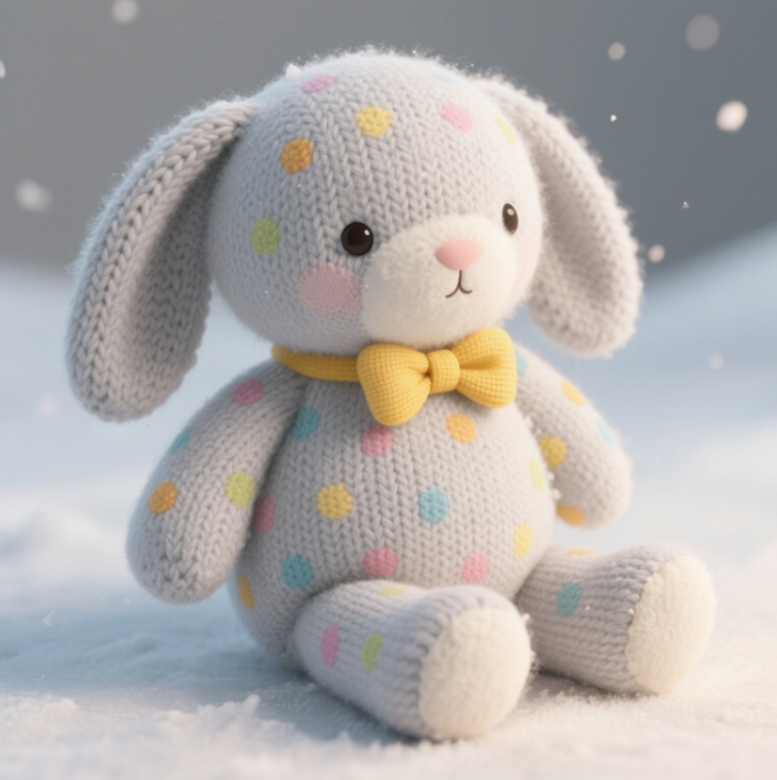 Colección de tendencias de diseño creativo de juguete de peluche de conejo de punto, regalo de compañía para niños, decoración cálida para el hogar 12