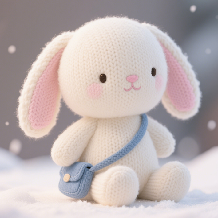 Colección de tendencias de diseño creativo de juguete de peluche de conejo de punto, regalo de compañía para niños, decoración cálida para el hogar 13