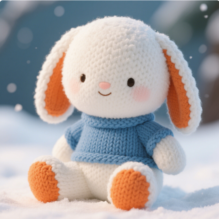 Colección de tendencias de diseño creativo de juguete de peluche de conejo de punto, regalo de compañía para niños, decoración cálida para el hogar 16