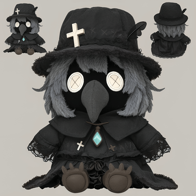 Factory OEM Customized Halloween Plague Doctor Plushie  Stuffed Plush Doll Toy Soft Toy Gift Toys 12