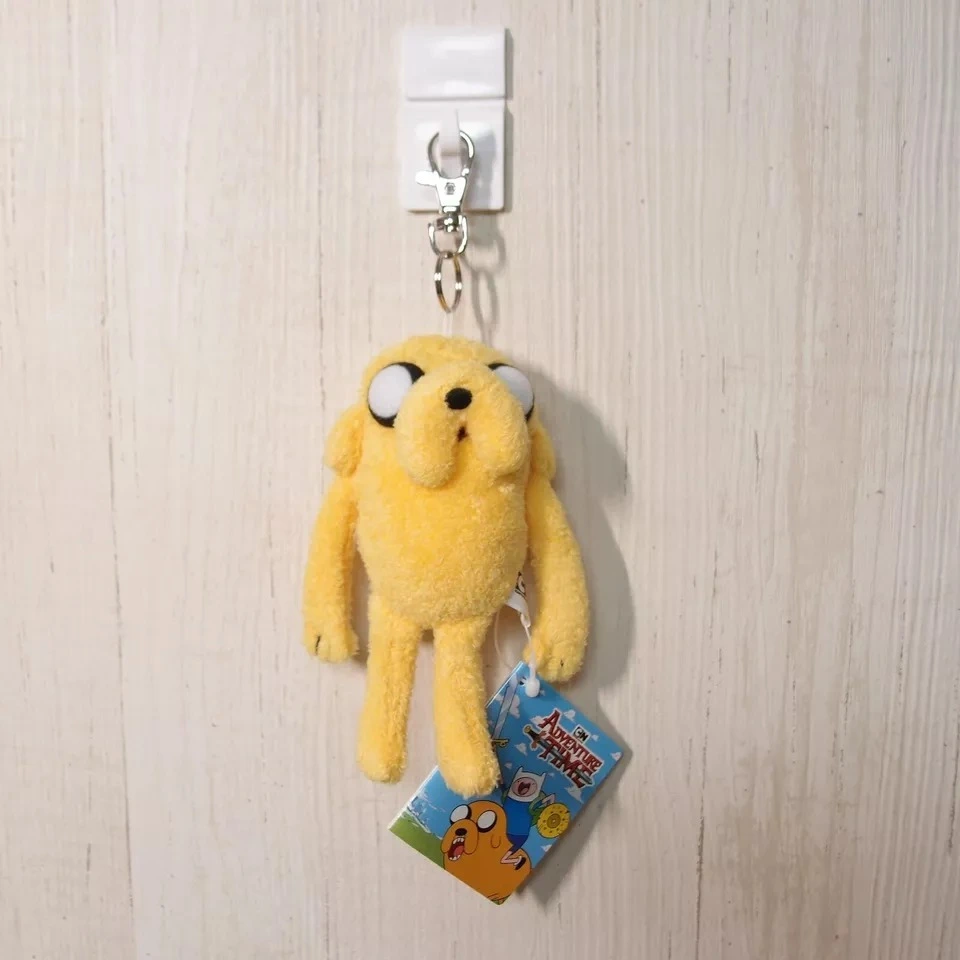 Hot Sale Adventure Time Human Yellow Jake Reel  Plush Keychain Plush Bag Charm Bag Pendant  Stuffed Toy Kids Gifts 1
