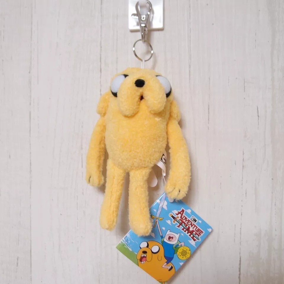 Hot Sale Adventure Time Human Yellow Jake Reel  Plush Keychain Plush Bag Charm Bag Pendant  Stuffed Toy Kids Gifts 13