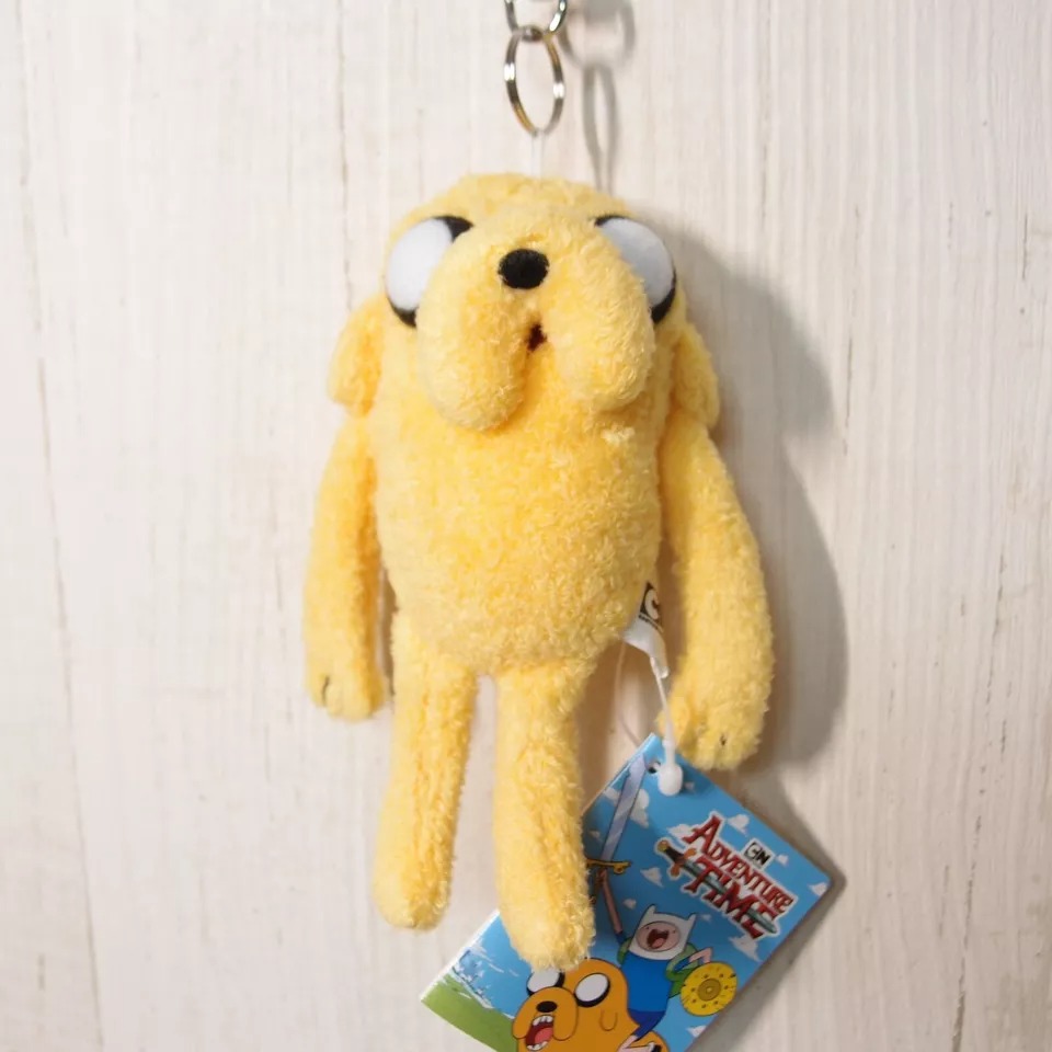 Hot Sale Adventure Time Human Yellow Jake Reel  Plush Keychain Plush Bag Charm Bag Pendant  Stuffed Toy Kids Gifts 15
