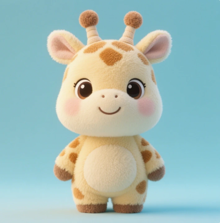 Giraffe plush toy cute design, children's companion gift safe and soft 1