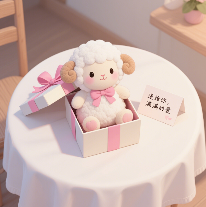 Sheep plush toy with cute design, soft and comfortable, accompanied by children, gift, warm home decoration 15