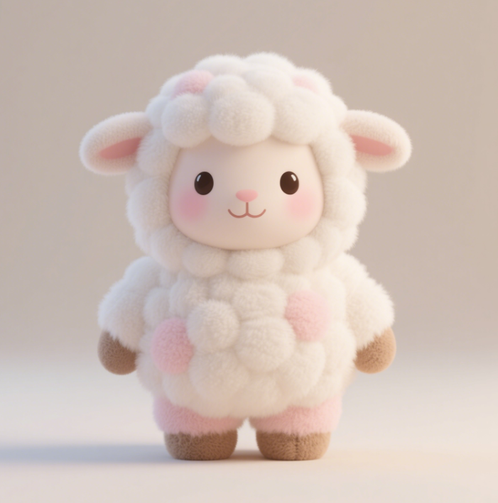 Sheep plush toy with cute design, soft and comfortable, accompanied by children, gift, warm home decoration 11