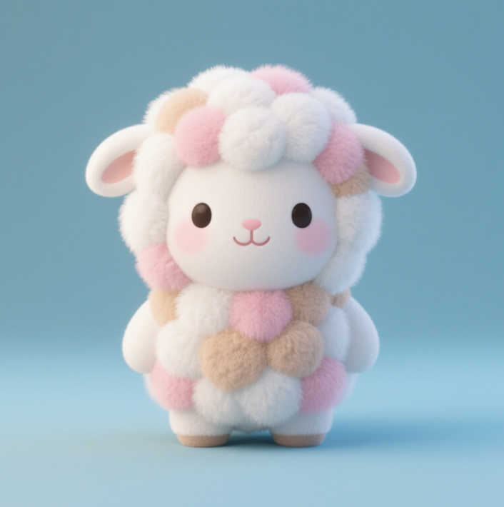 Sheep plush toy with cute design, soft and comfortable, accompanied by children, gift, warm home decoration 13