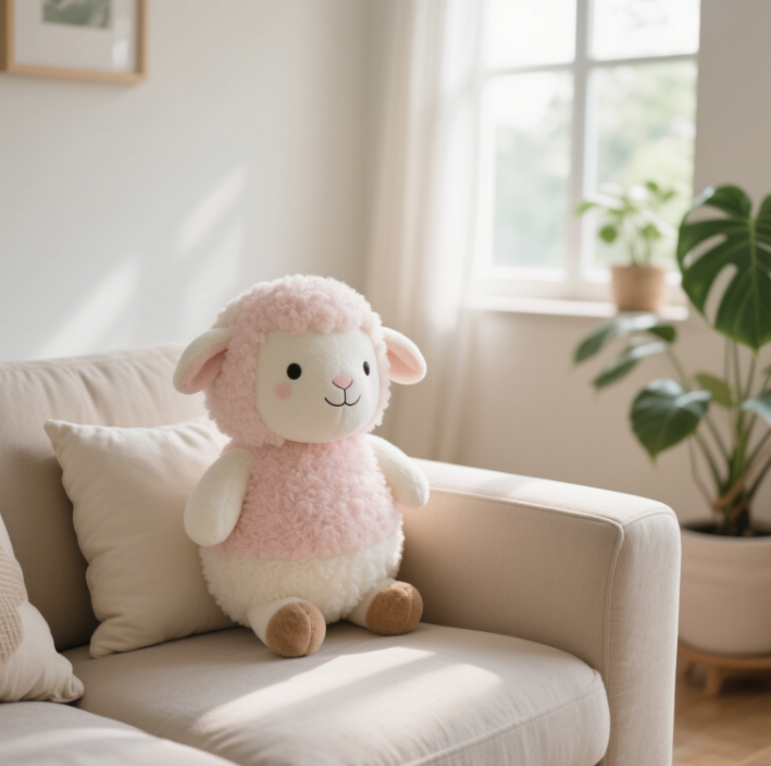 Sheep plush toy with cute design, soft and comfortable, accompanied by children, gift, warm home decoration 16