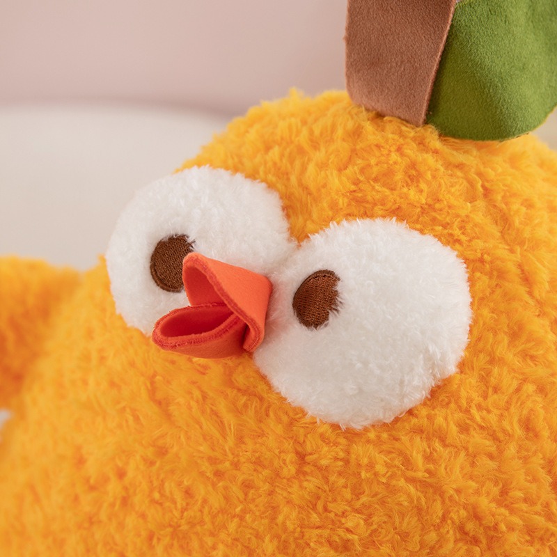 Wholesale Cute Large Adorable Cartoon Orange Doodle Little Yellow Chicken Plush Toy Doll Soft Stuffed PP Cotton Filling 15
