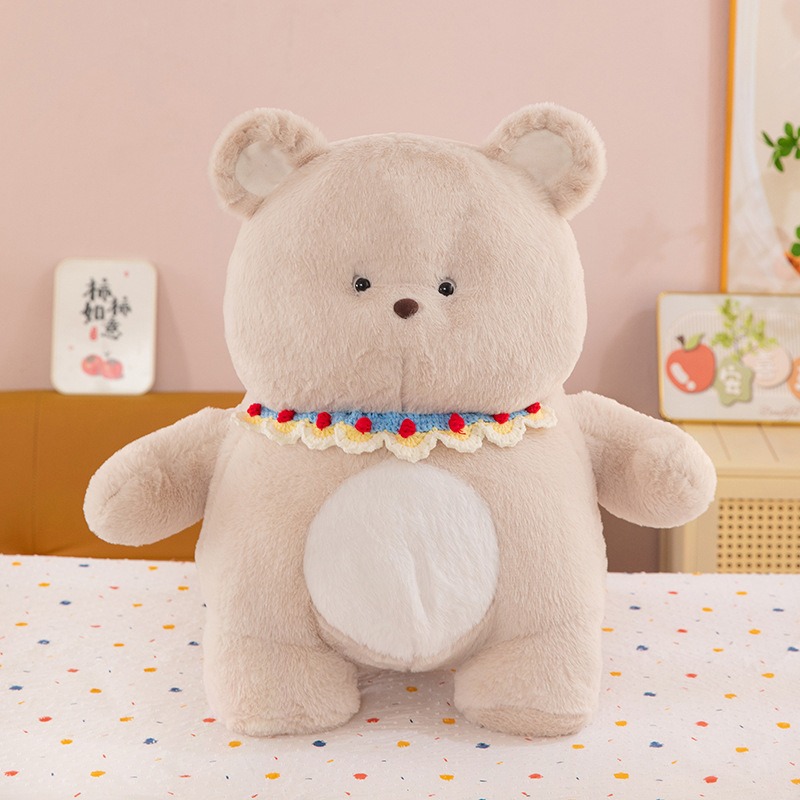 35cm New Milk Tea Bear Backpack Female Personality Doll Plush Doll Bag Cute Girl Heart Bear Backpack 10