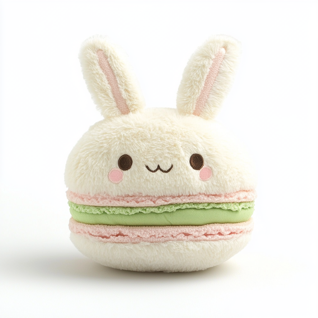 Factory Customized Macaron Bunny Plush Toy Stuffed Soft Round French Cookie Plush Pillow Dessert Plush Cushion Add Logo 10