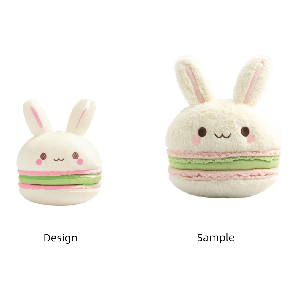 Factory Customized Macaron Bunny Plush Toy Stuffed Soft Round French Cookie Plush Pillow Dessert Plush Cushion Add Logo 12