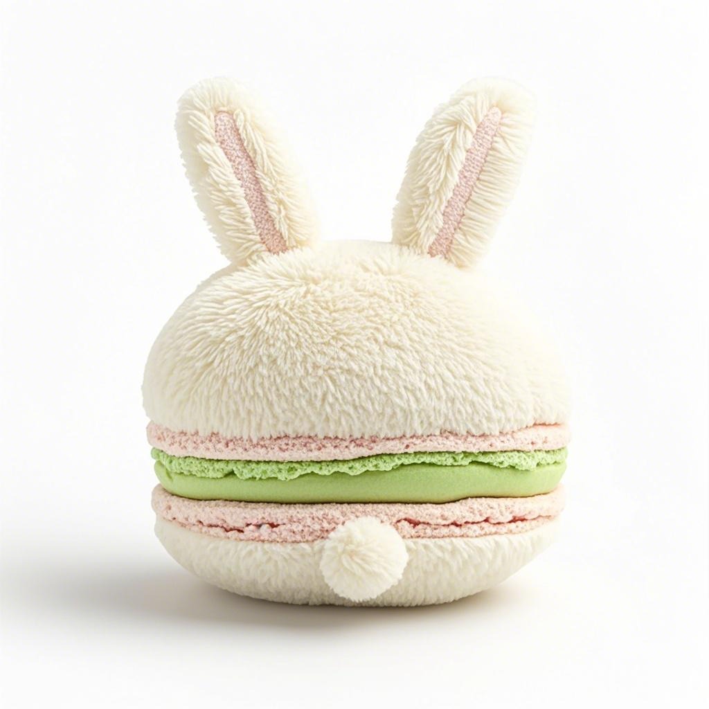 Factory Customized Macaron Bunny Plush Toy Stuffed Soft Round French Cookie Plush Pillow Dessert Plush Cushion Add Logo 11