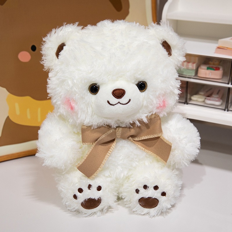 Super Soft Furry Teddy Bear With Embroidery Paw and Ribbon Kawaii Baer Plushie Child Girl Gift for Home Decoration 11