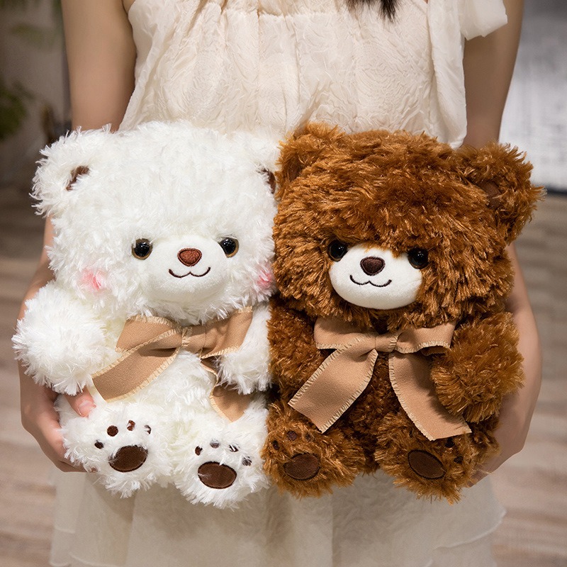 Super Soft Furry Teddy Bear With Embroidery Paw and Ribbon Kawaii Baer Plushie Child Girl Gift for Home Decoration 14