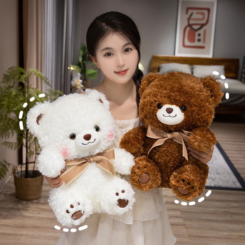 Super Soft Furry Teddy Bear With Embroidery Paw and Ribbon Kawaii Baer Plushie Child Girl Gift for Home Decoration 15