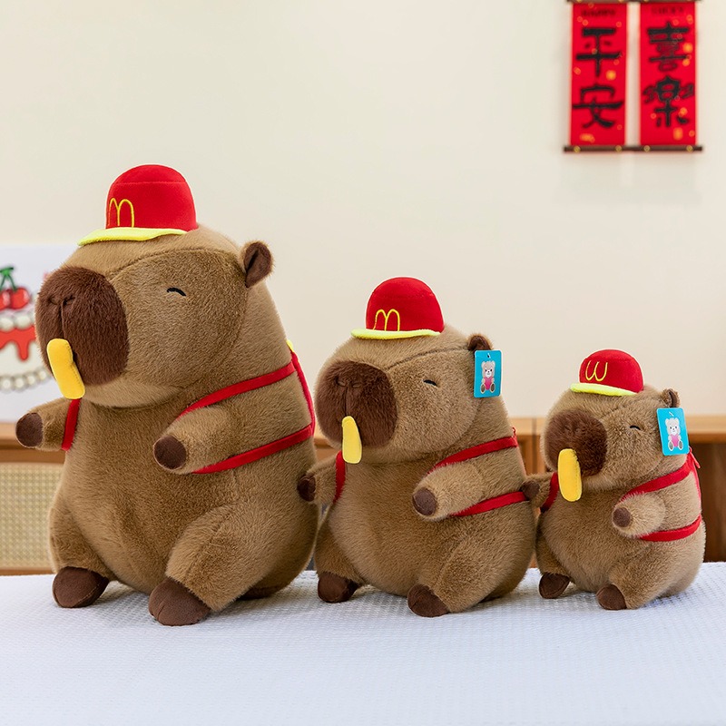 Hot Selling 20CM-50CM Simulation French Fries Capybara Plush Toy Fluffty Cute Cartoon Dolls Backpacks Capybara Pillow 13
