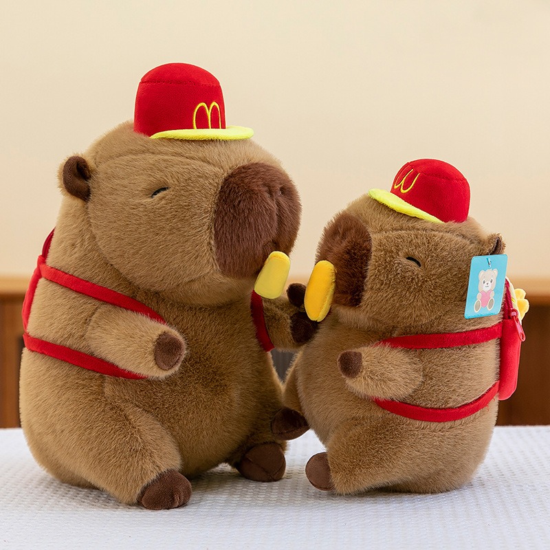 Hot Selling 20CM-50CM Simulation French Fries Capybara Plush Toy Fluffty Cute Cartoon Dolls Backpacks Capybara Pillow 14