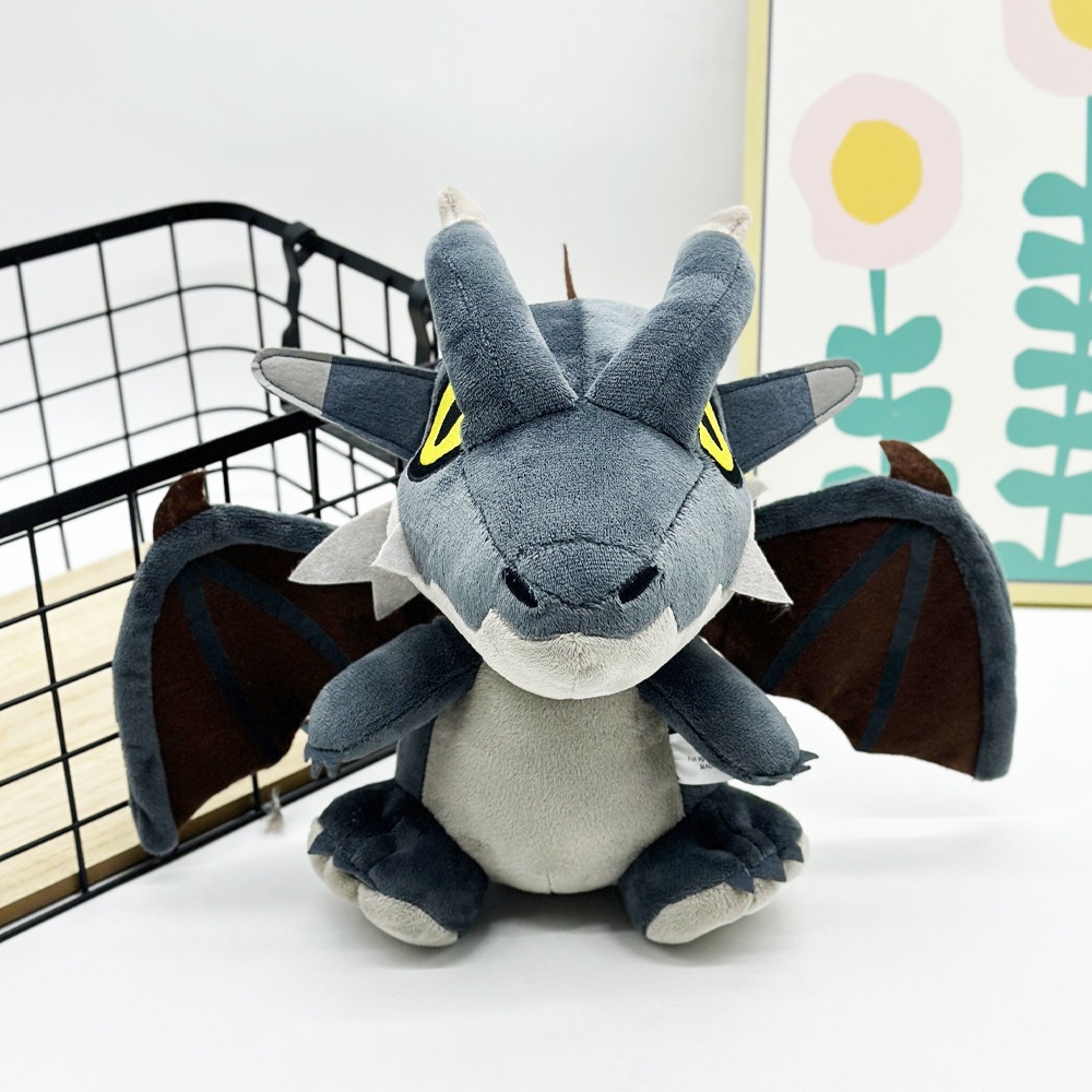 Best Seller 25cm Monster Hunter Deformed Plush Toys Kids Gift Stuffed Animal Toys Halloween Black Dark Series Dragon 11