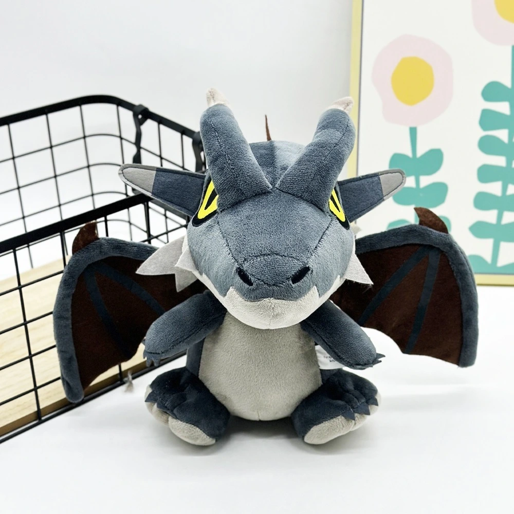 Best Seller 25cm Monster Hunter Deformed Plush Toys Kids Gift Stuffed Animal Toys Halloween Black Dark Series Dragon 1