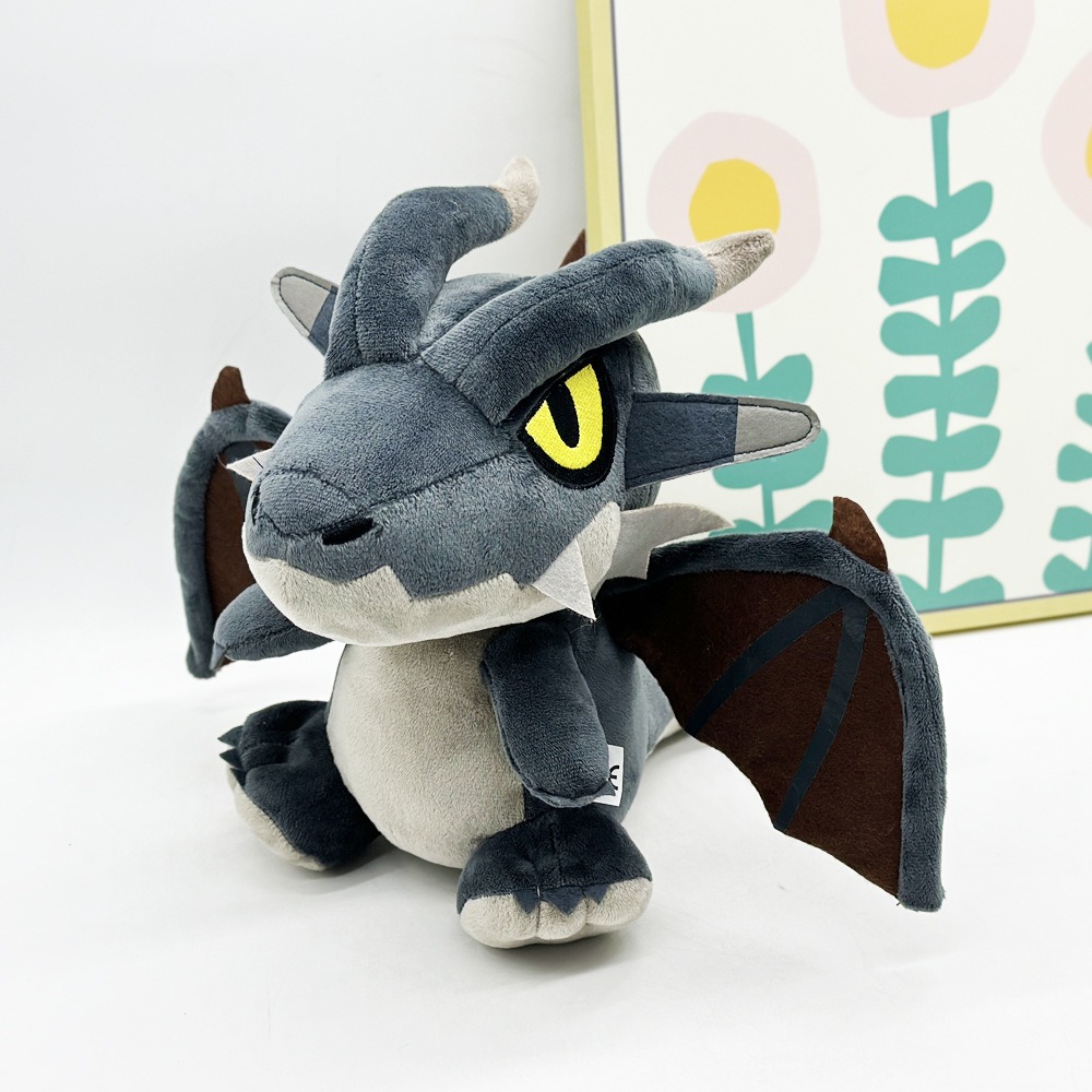 Best Seller 25cm Monster Hunter Deformed Plush Toys Kids Gift Stuffed Animal Toys Halloween Black Dark Series Dragon 12