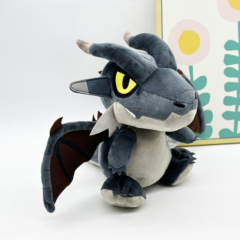 Best Seller 25cm Monster Hunter Deformed Plush Toys Kids Gift Stuffed Animal Toys Halloween Black Dark Series Dragon 13