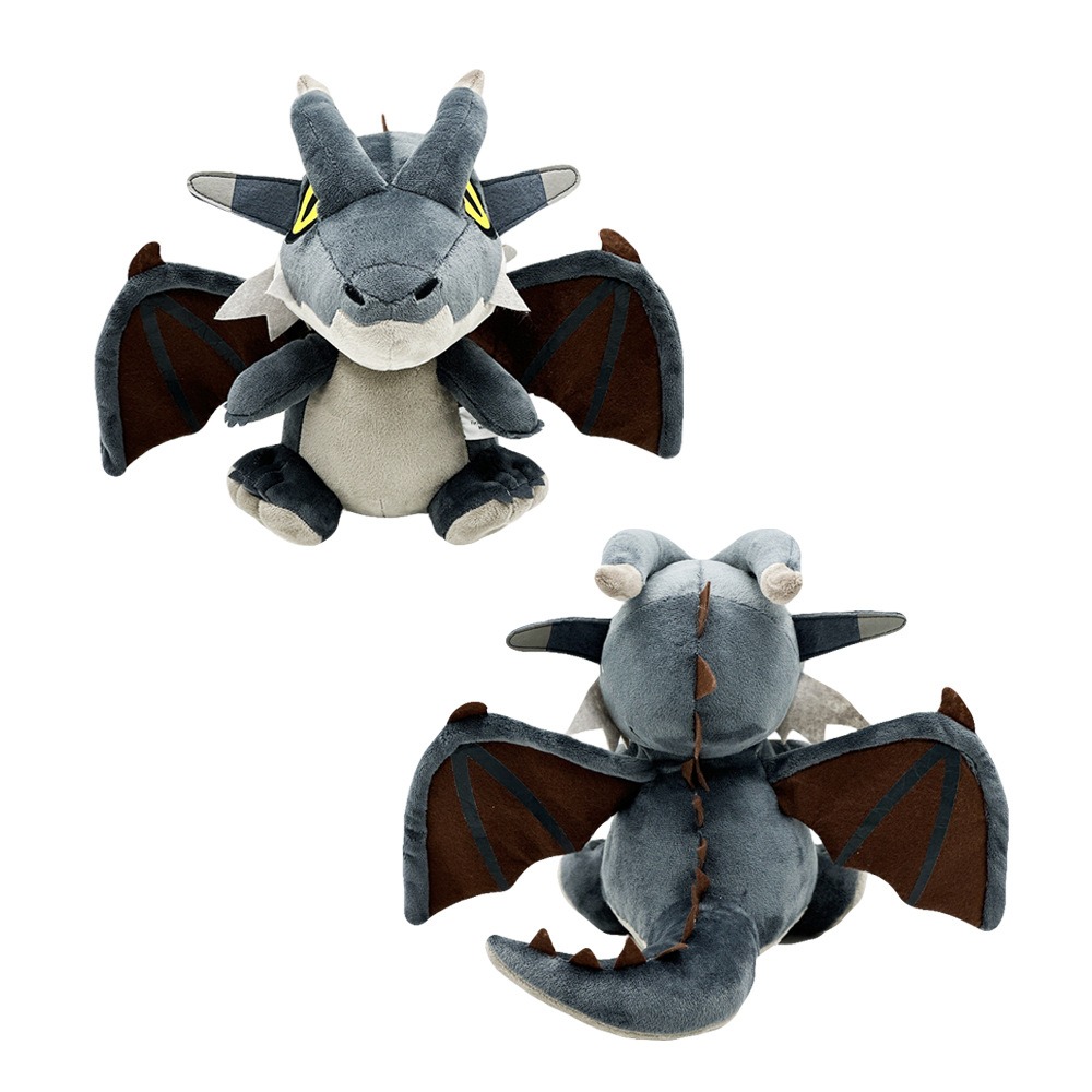 Best Seller 25cm Monster Hunter Deformed Plush Toys Kids Gift Stuffed Animal Toys Halloween Black Dark Series Dragon 17
