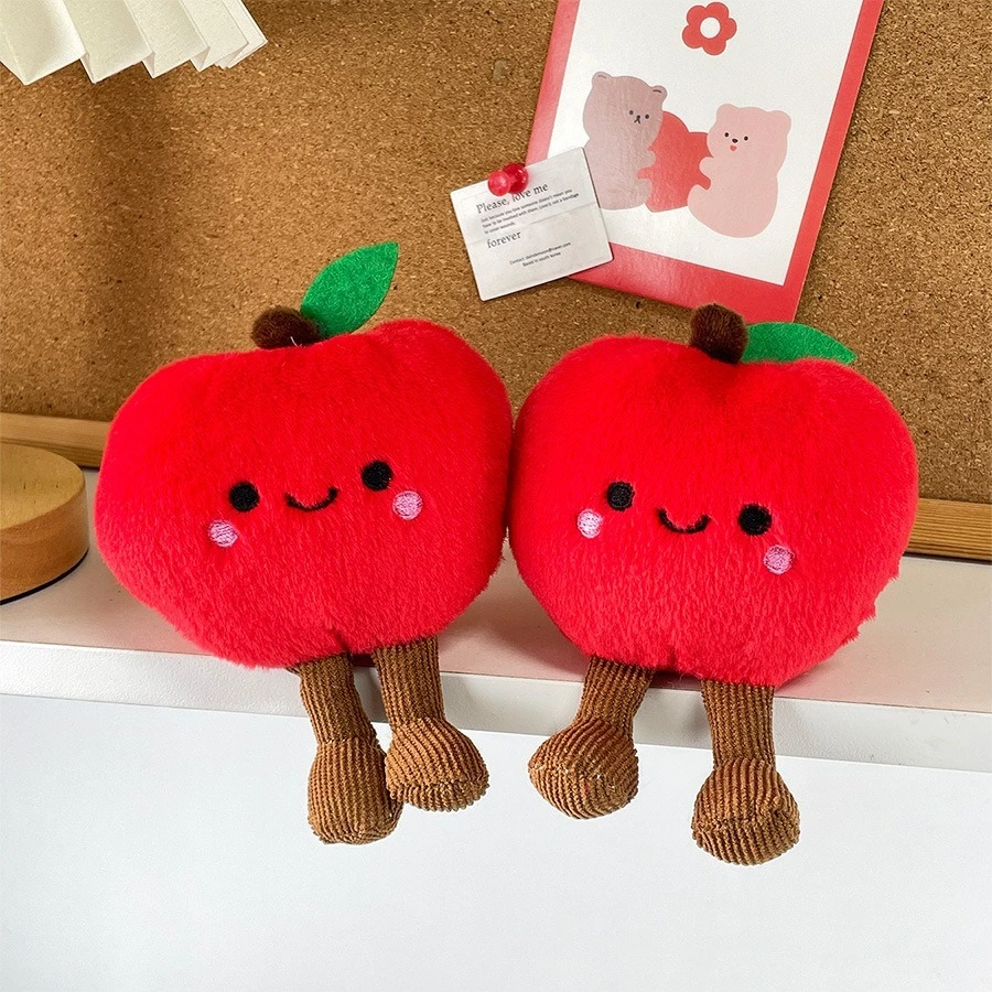 14cm Apple Cartoon Plush Doll Plush Pendant Plush Keychain Stuffed Toy Soft Fabric Stuffed Fruits Toys Company Gift 1