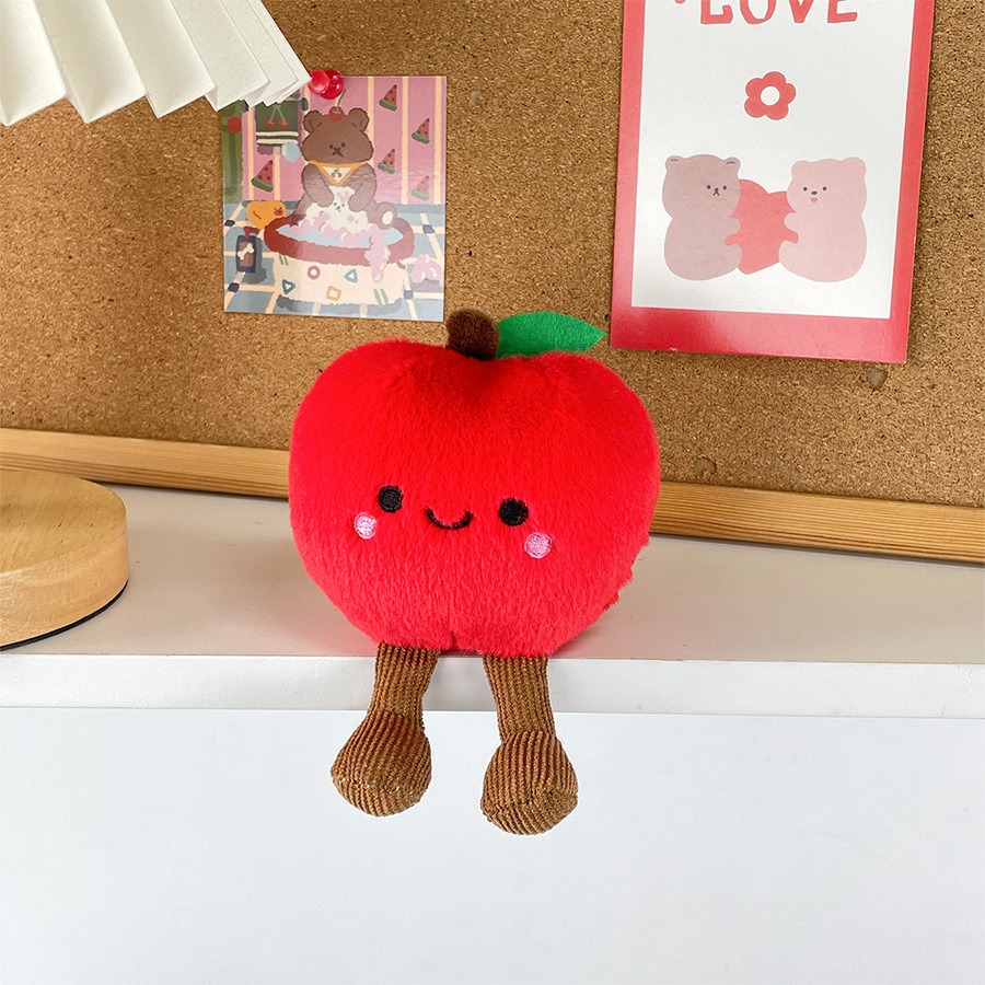 14cm Apple Cartoon Plush Doll Plush Pendant Plush Keychain Stuffed Toy Soft Fabric Stuffed Fruits Toys Company Gift 15