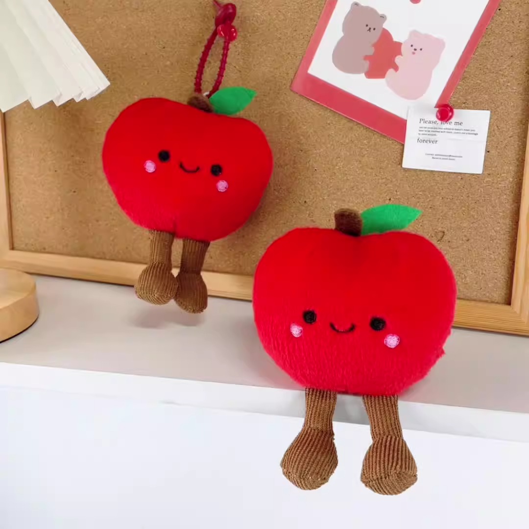 14cm Apple Cartoon Plush Doll Plush Pendant Plush Keychain Stuffed Toy Soft Fabric Stuffed Fruits Toys Company Gift 12