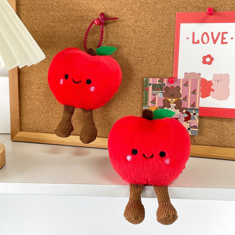 14cm Apple Cartoon Plush Doll Plush Pendant Plush Keychain Stuffed Toy Soft Fabric Stuffed Fruits Toys Company Gift 11