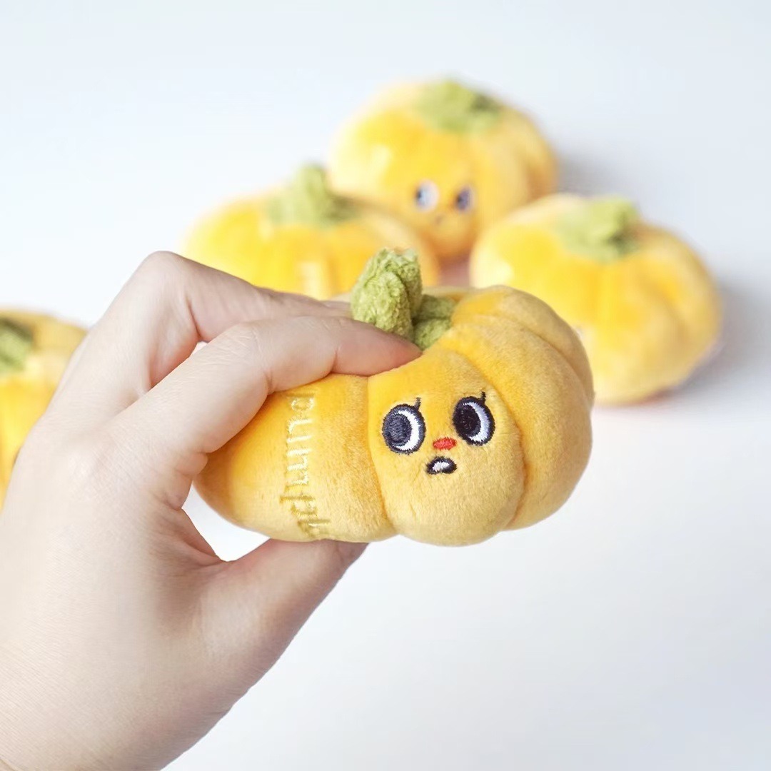 6*9cm Plush Toy Manufacturer Custom Stuffed Lovely Factory Wholesale Halloween Pumpkin Plush Doll for Decoration 12