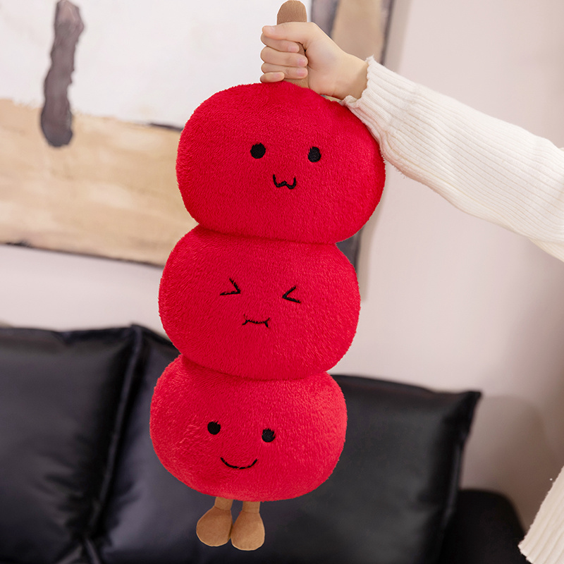 Tomatoes on sticks plush pendant pillow plush doll creative design soft comfortable warm home decoration 16