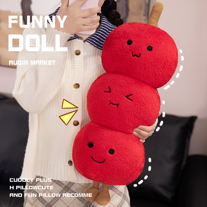 Tomatoes on sticks plush pendant pillow plush doll creative design soft comfortable warm home decoration 13