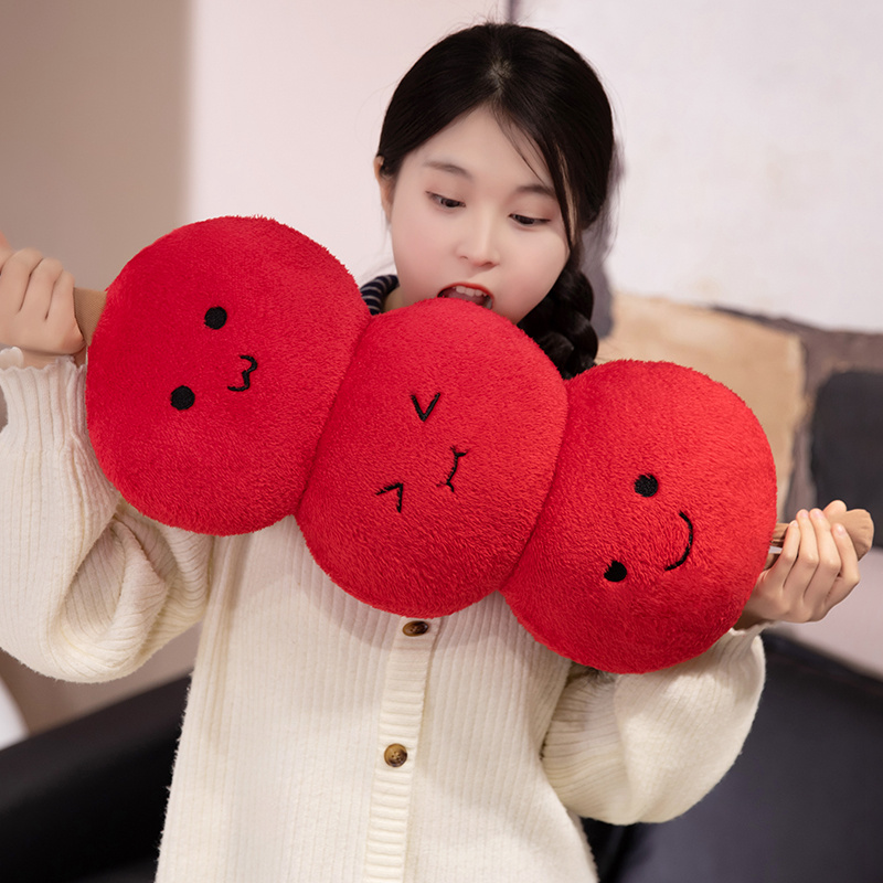 Tomatoes on sticks plush pendant pillow plush doll creative design soft comfortable warm home decoration 12