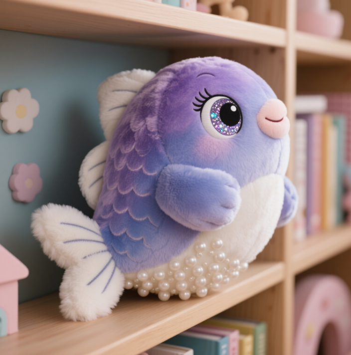 Purple Dreamy Hug Fish Plush Doll Creative Design Ocean Elf Children's Gift Companion 14