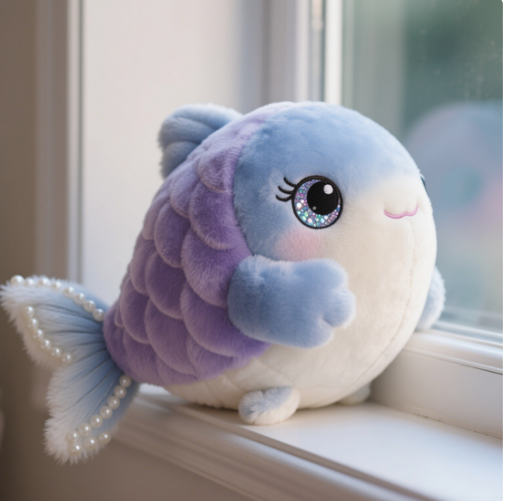 Purple Dreamy Hug Fish Plush Doll Creative Design Ocean Elf Children's Gift Companion 11