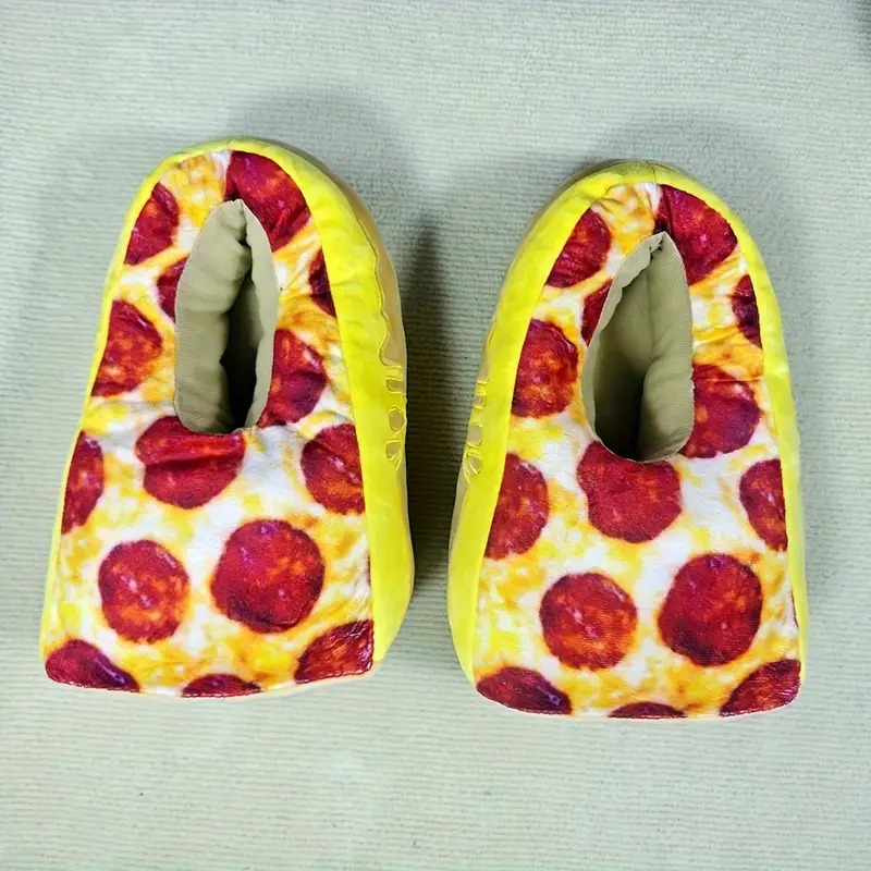 Pizza Shoes Funny Hip-Hop Novelty Fashion Women's and Men's Cartoon Cute Furry Slippers Halloween Christmas Gift 11