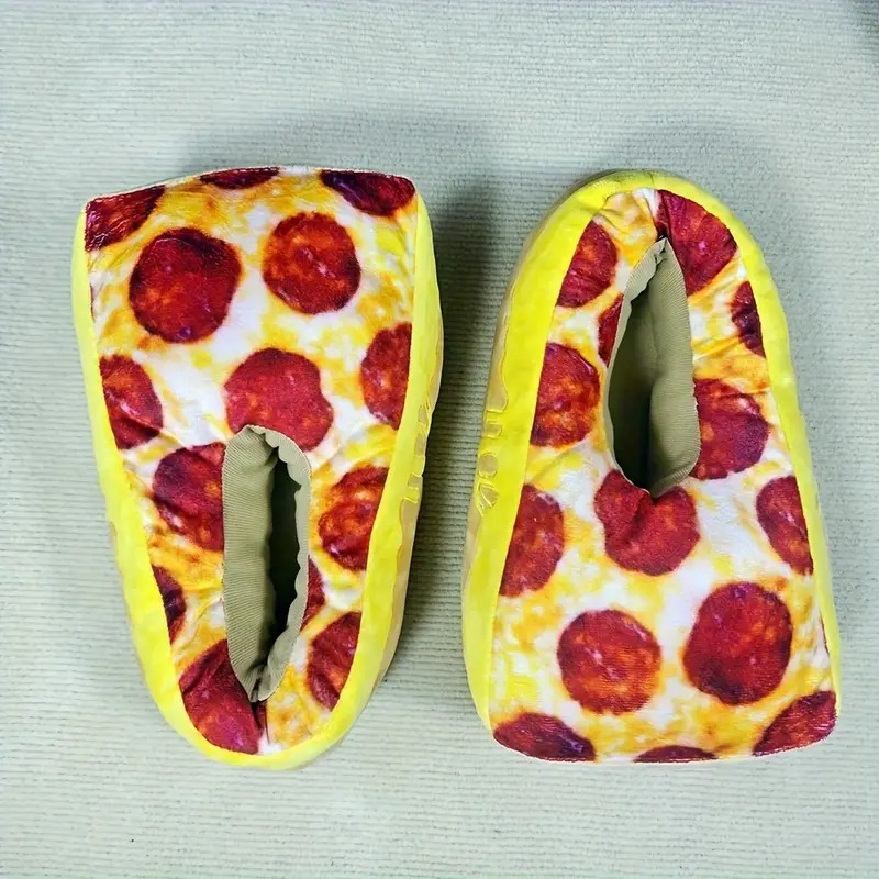 Pizza Shoes Funny Hip-Hop Novelty Fashion Women's and Men's Cartoon Cute Furry Slippers Halloween Christmas Gift 12