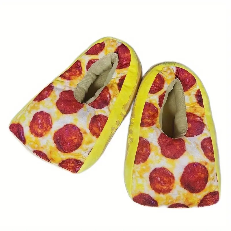 Pizza Shoes Funny Hip-Hop Novelty Fashion Women's and Men's Cartoon Cute Furry Slippers Halloween Christmas Gift 18