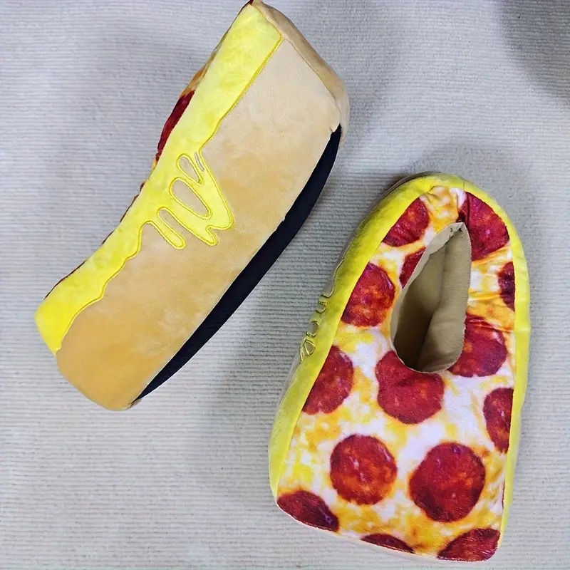 Pizza Shoes Funny Hip-Hop Novelty Fashion Women's and Men's Cartoon Cute Furry Slippers Halloween Christmas Gift 14