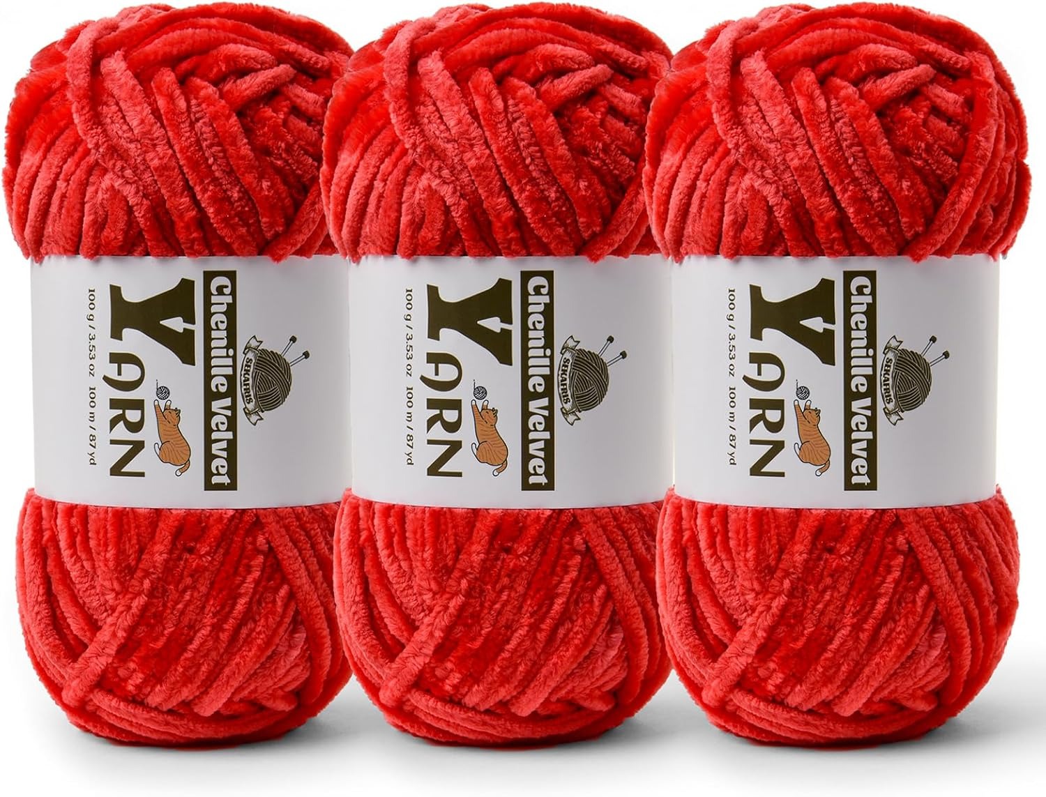 Fil chenille épais et duveteux pour crochet et tricot – Fil velours doux pour couvertures, projets pour bébés et amigurumis 19