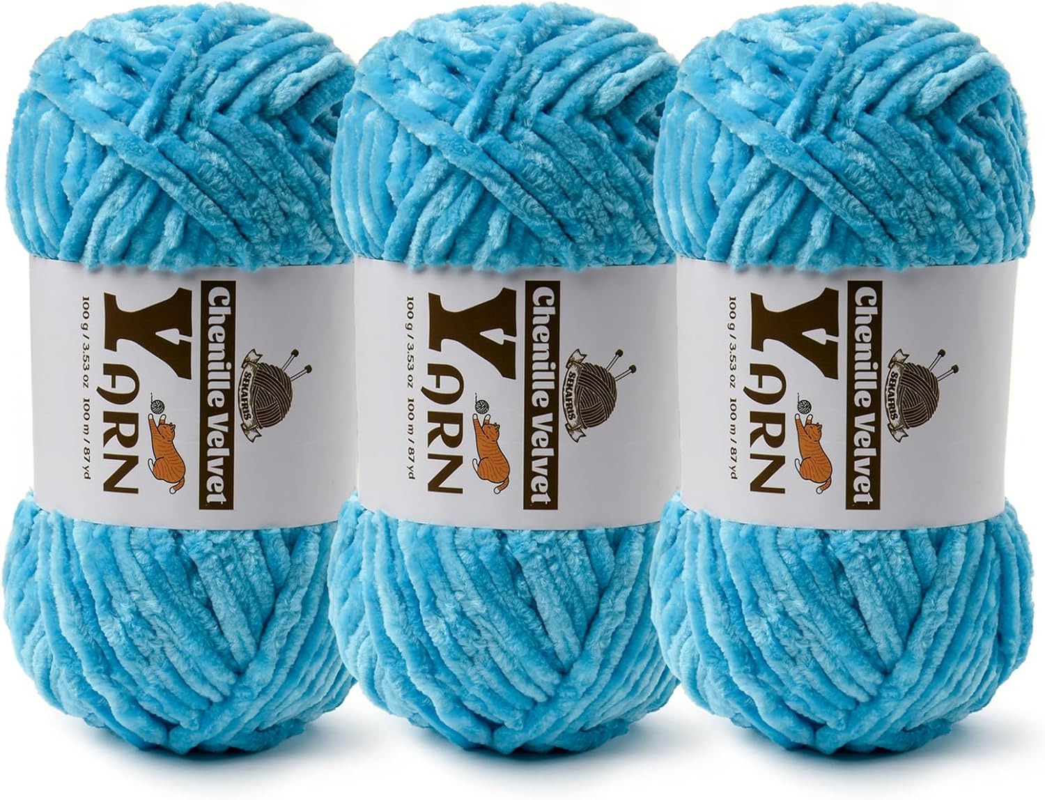 Fil chenille épais et duveteux pour crochet et tricot – Fil velours doux pour couvertures, projets pour bébés et amigurumis 18