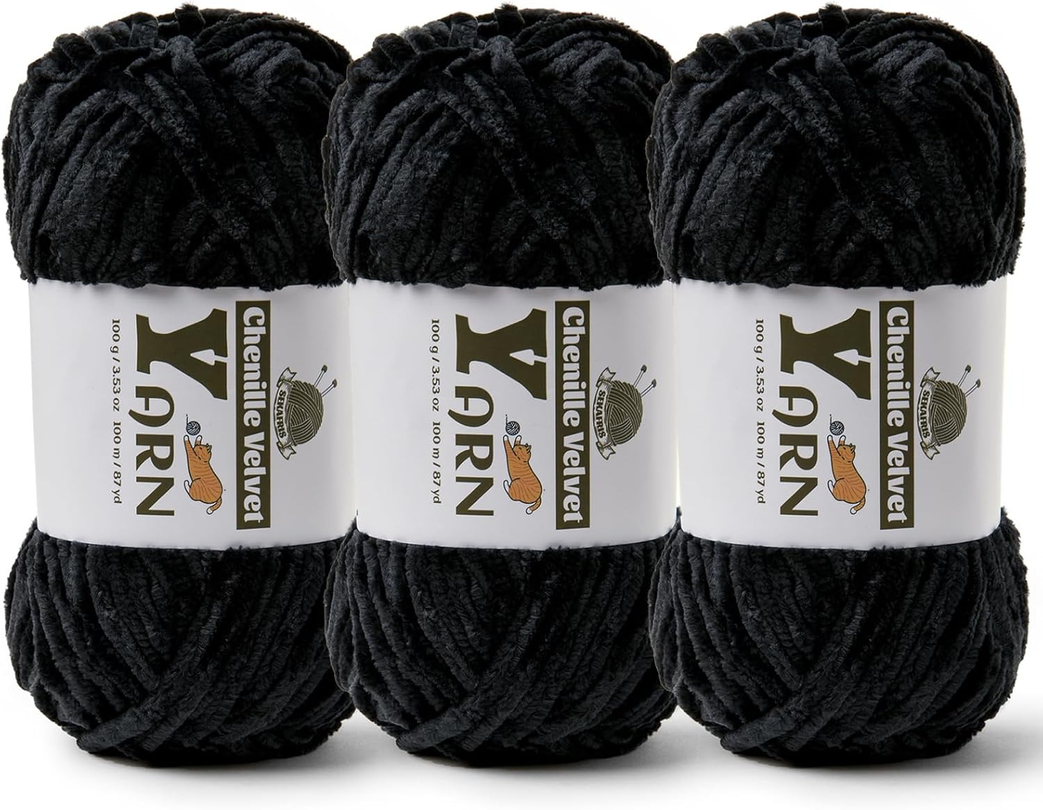 Fil chenille épais et duveteux pour crochet et tricot – Fil velours doux pour couvertures, projets pour bébés et amigurumis 20