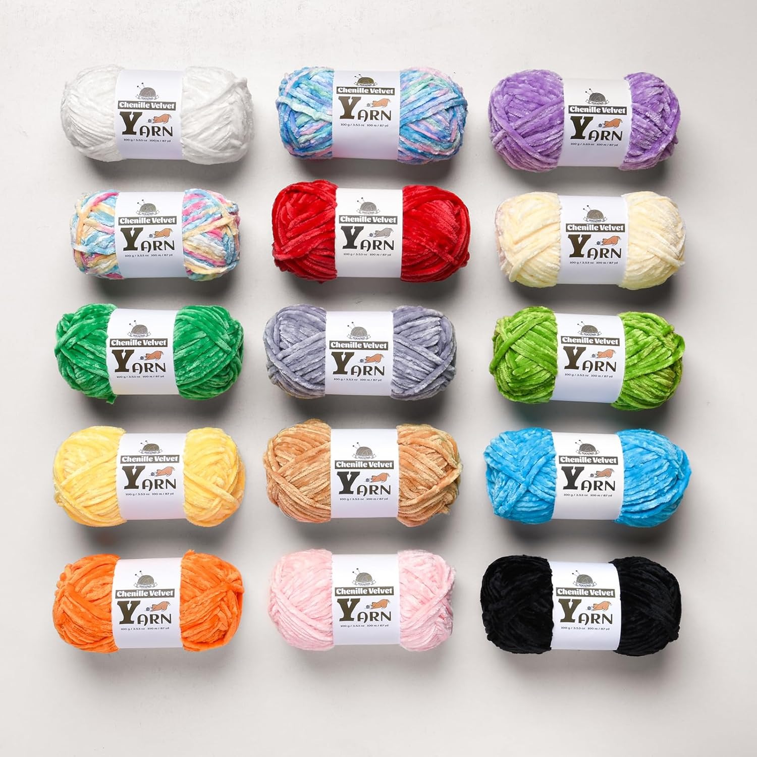 Fil chenille épais et duveteux pour crochet et tricot – Fil velours doux pour couvertures, projets pour bébés et amigurumis 11
