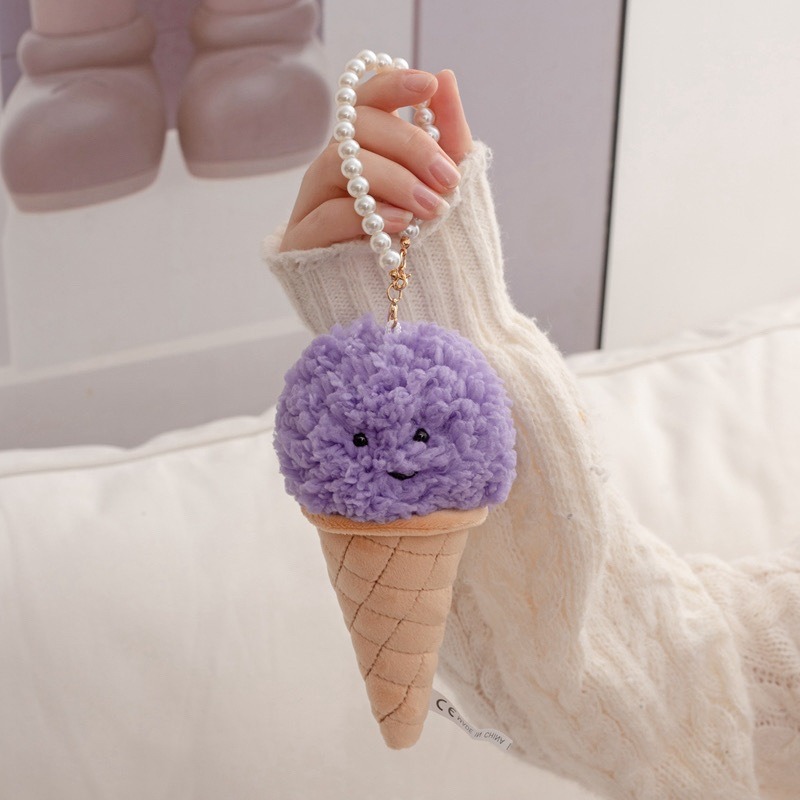 16cm Cuddly Mini Ice Cream Plush Toys Simulation Ice Cream Plush Keychain Cute Ice Cream Plush Doll Bag Pendant 19